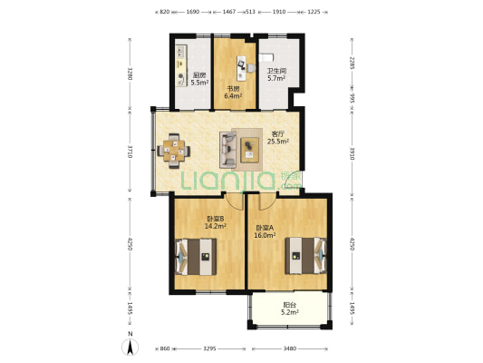 赛格特花园 3室1厅1卫 99平方