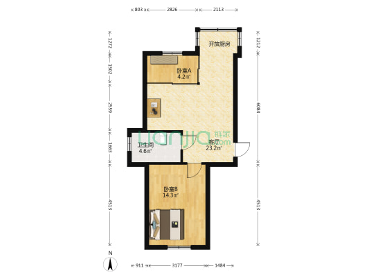 鼎兴北苑小区 2室1厅1卫 69平方