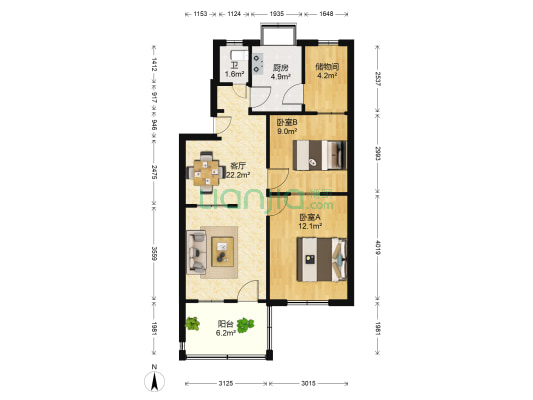 工业北路236 2室1厅1卫 76平方