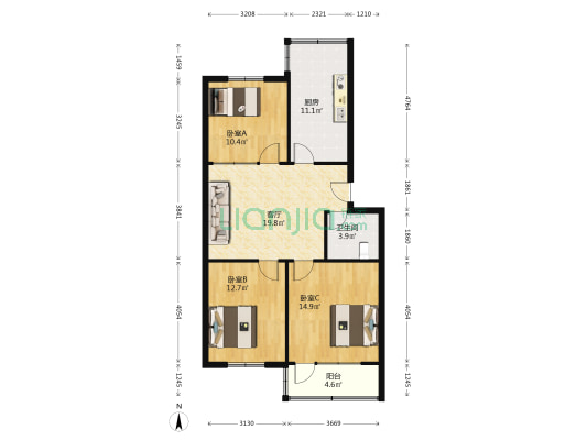 太平路小区 3室1厅1卫 94平方