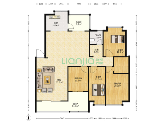 滇池星城星瑰湾  2室1厅1卫 169平方