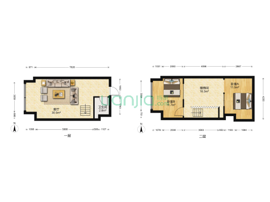港龙财智国际（昆山） 2室1厅1卫 45平方