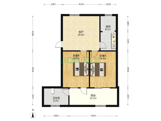 气象里 2室1厅1卫 70平方