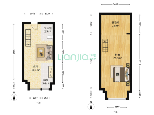 克拉公馆 1室1厅1卫 27平方