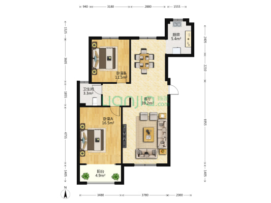 站头新村二期 2室1厅1卫 108平方