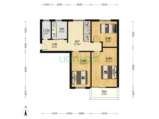 史河路8号 3室1厅1卫 79平方