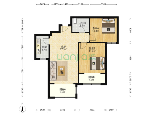 泉景天沅鑫园 2室1厅1卫 99平方