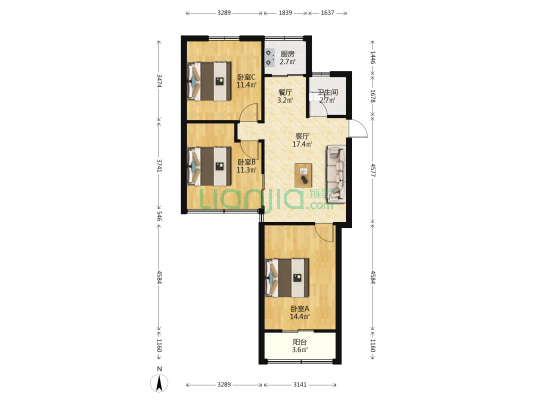 永祚社巷8号 3室2厅1卫 145平方