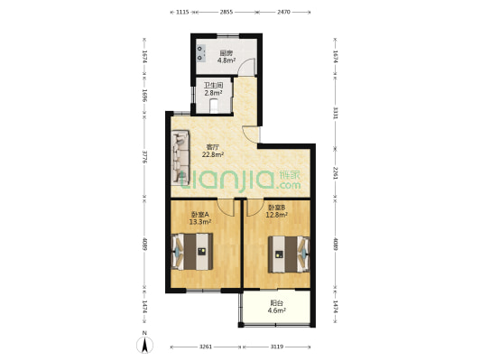 山明水秀家园一期 2室1厅1卫 79平方