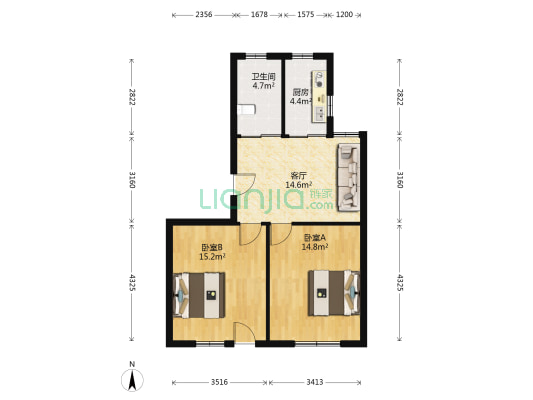 姚港路22号 2室1厅1卫 72平方