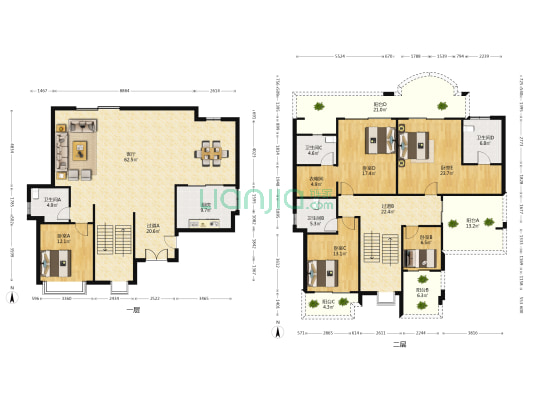 合景誉山国际二区 5室1厅4卫 245平方
