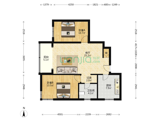 迎风西里 2室1厅1卫 99平方