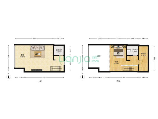 万科大都会 1室1厅2卫 62平方