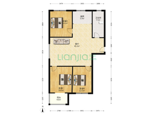 此房是中铁十八局的家属院，小区环境优雅干净-户型图