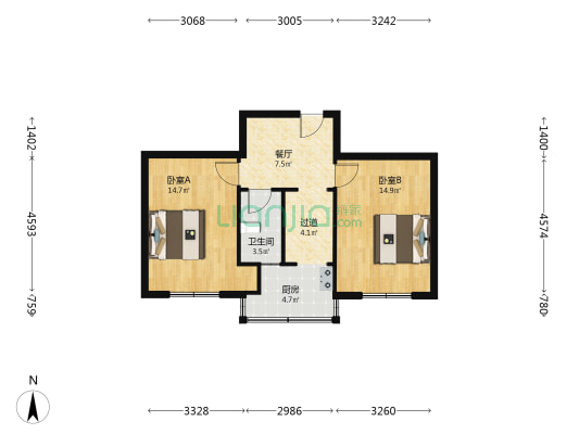 太原供电分公司大营盘宿舍 2室1厅1卫 61平方