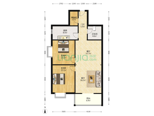 府东绿苑 2室2厅1卫 111平方