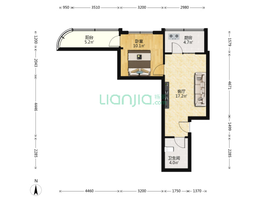 兰雅小区 1室1厅1卫 59平方