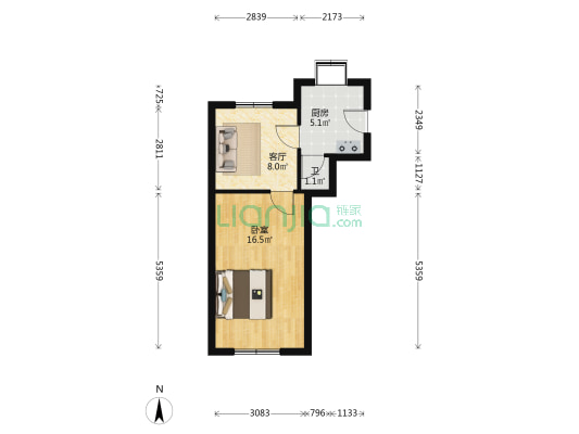 经五路322号 1室1厅1卫 38平方