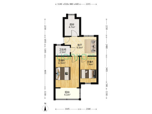 卫楼新村 2室1厅1卫 50平方
