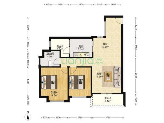 雍泉度假山庄畔山林语 2室2厅1卫 92平方