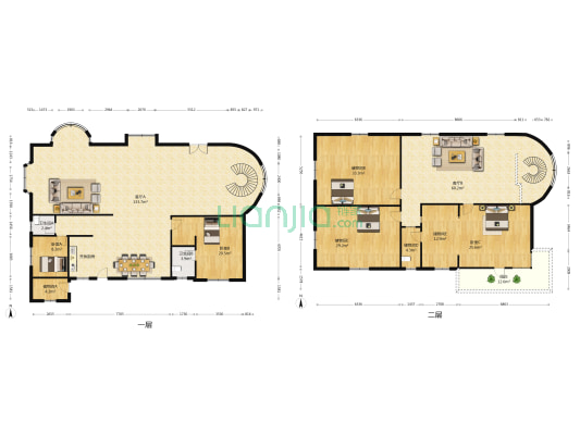 桃园山庄 3室2厅2卫 388平方