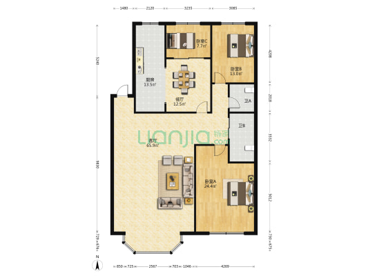 育才综合楼 3室2厅2卫 175平方