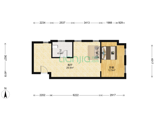 城开中心 1室1厅1卫 74平方