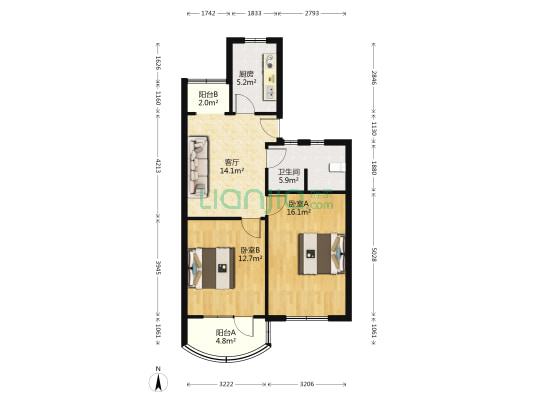潼港西八村 2室1厅1卫 74平方