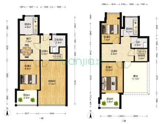 和达御观邸 3室1厅2卫 88平方