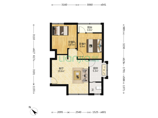 照壁巷25号 2室1厅1卫 62平方