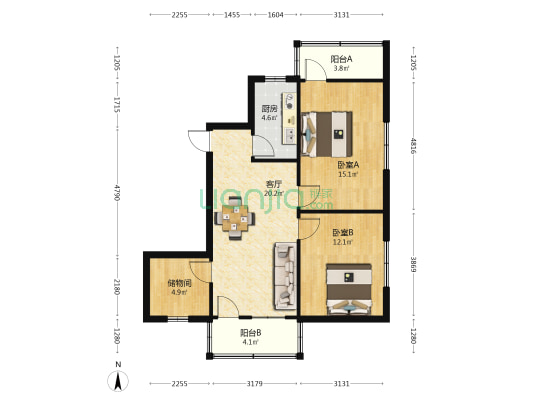 水厂巷9号 2室1厅0卫 84平方