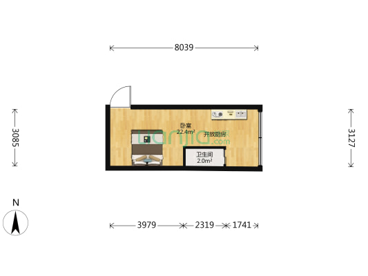 西湖路58号 1室0厅1卫 30平方