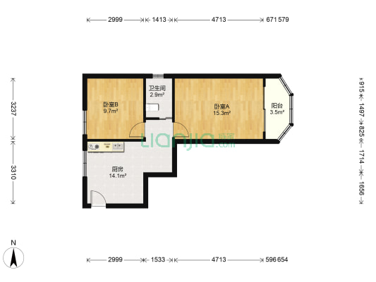 天后宫大楼 2室0厅1卫 68平方