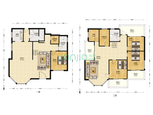 聆湖别苑 5室2厅3卫 282平方