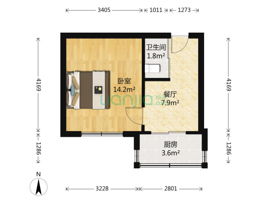 群英巷 1室1厅1卫 33平方