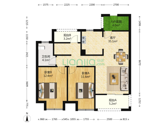 吴郡半岛花园 2室1厅1卫 97平方