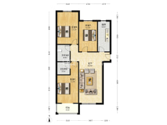 三居双卫户型好 范阳路交通方便 德信公园-涿州华阳风景户型图