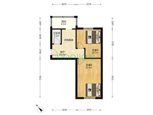 继贤里大楼 2室1厅1卫 54平方