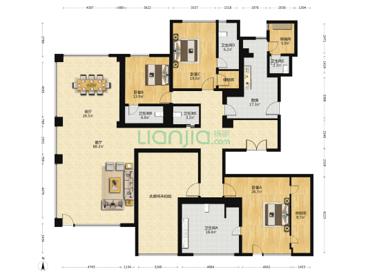东山condo 3室2厅5卫 399平方