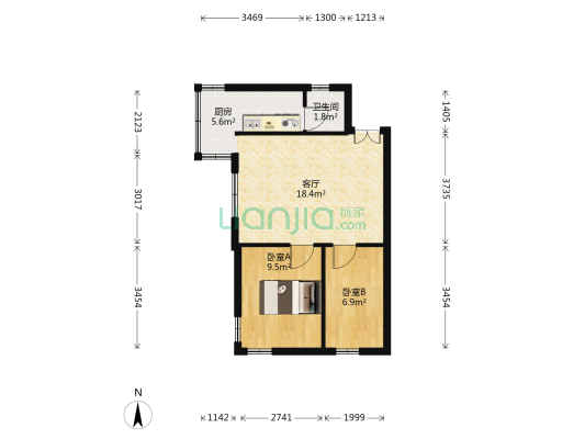 新雅村 2室1厅1卫 57平方
