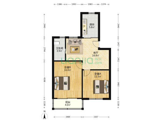 影园路345弄 2室1厅1卫 71平方
