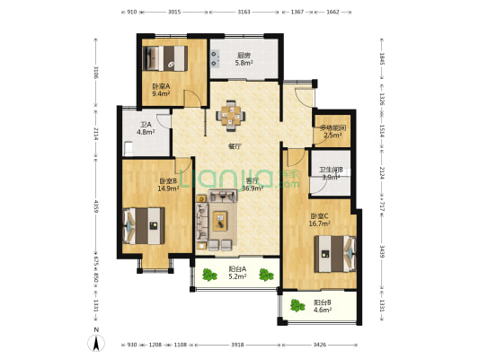 东欣佳苑 4室1厅2卫 12408平方