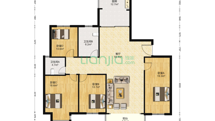 上花园二手房实景图