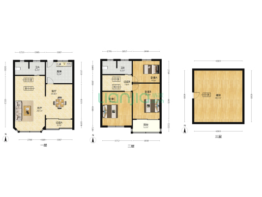集士港镇荷花新村 3室2厅2卫 136平方