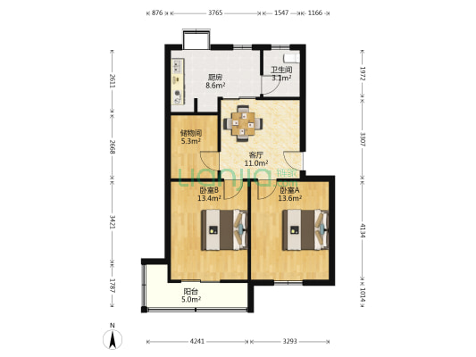 珞狮路286号 2室1厅1卫 69平方