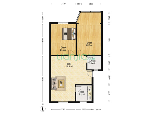 汉阳大街60号 2室1厅1卫 86平方