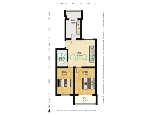 花园巷小区 2室1厅1卫 71平方