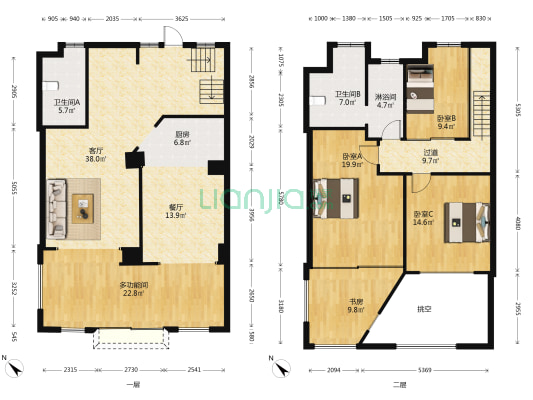 美视南草坪 5室2厅3卫 188平方