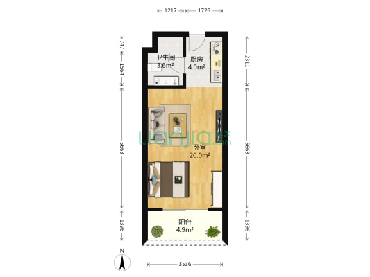 格力香樟 1室0厅1卫 47平方