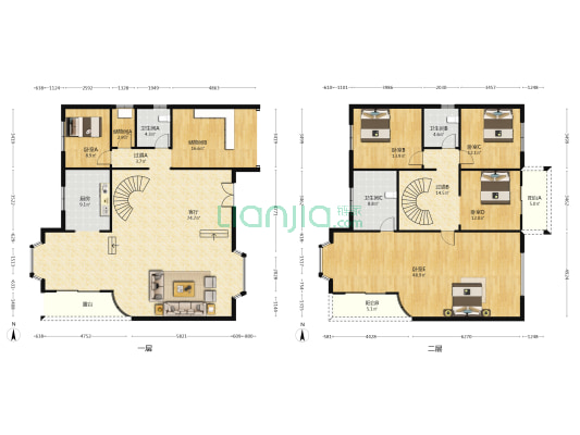 锦丽园 5室1厅3卫 285平方